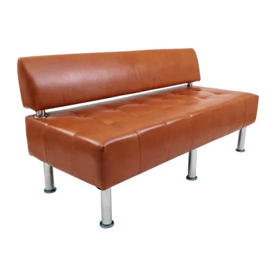 Office sofa with back, upholstery - Titan Cognac